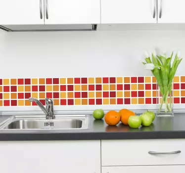 Warm colours bathroom tile sticker - TenStickers