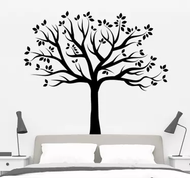 Silhouette autumn tree living room wall sticker - TenStickers
