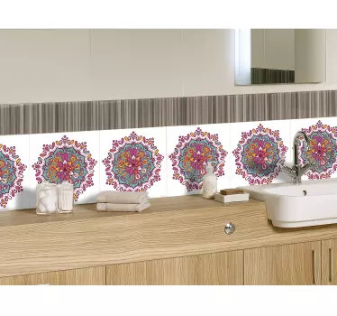Mandala floral decorative tile stickers - TenStickers