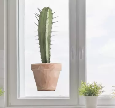 Polygonal Cactus Sticker - TenStickers