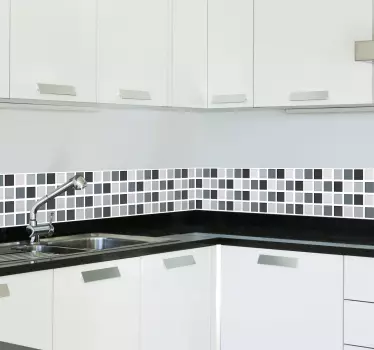 Grey Tones Square Tiles Border Sticker - TenStickers