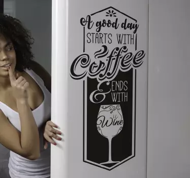 Coffee and Wine Wall Sticker - TenStickers
