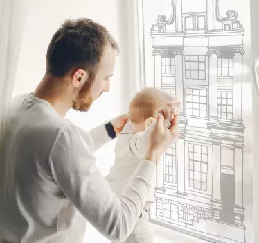 Dutch houses window decal - TenStickers
