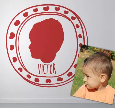 Personalised Child Portrait Wall Sticker - TenStickers