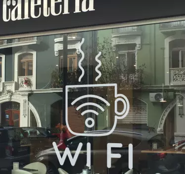 Wi-Fi Coffee Business Sticker - TenStickers
