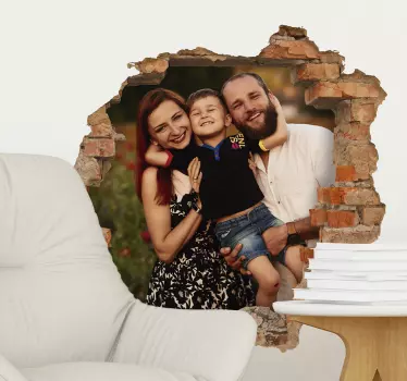 Brick Wall Hole Custom Sticker - TenStickers