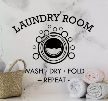 Laundry Room home text wall decor - TenStickers