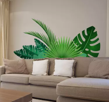 Tropical Leaves Wall Sticker - TenStickers