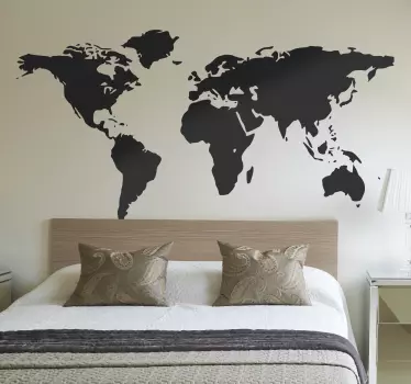 Simplified world map wall wticker - TenStickers