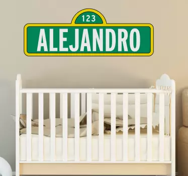 Customisable Sesame street name wall sticker for kid - TenStickers