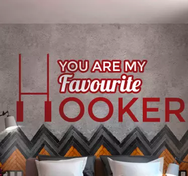 Favourite Hooker Typography Design text sticker - TenStickers