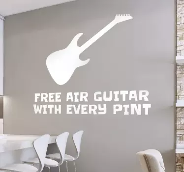 Free Air Guitar With Every Pint Wall Sticker - TenStickers