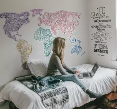 Travel World Map Sticker - TenStickers