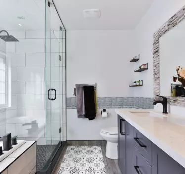 Stone texture frame mirror sticker - TenStickers