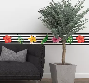Jungle print flower wall decal - TenStickers