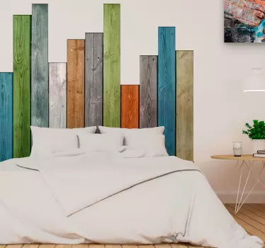 color slatted headboard wall decal - TenStickers