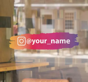 Personalised paint stroke Instagram sign sticker - TenStickers