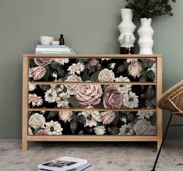 Pattern of big roses decals for furniture - TenStickers