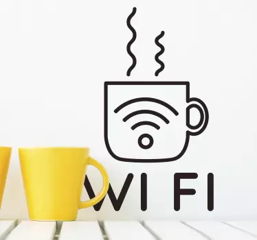 Wi-Fi Coffee Business Sticker - TenStickers