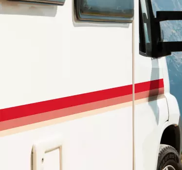 Vibrant Red Stripes Caravan Decal - TenStickers