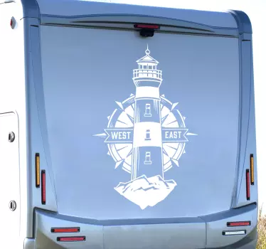 Lighthouse and compass Motorhome nautical sticker - TenStickers