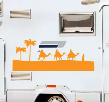 Camels in desert Motorhome animal wall decal - TenStickers