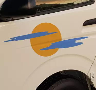 Sun and clouds caravan sticker - TenStickers