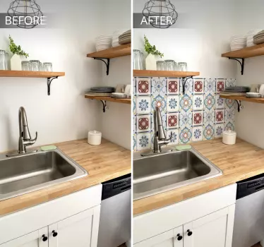 Kitchen wall cement style tile sticker - TenStickers