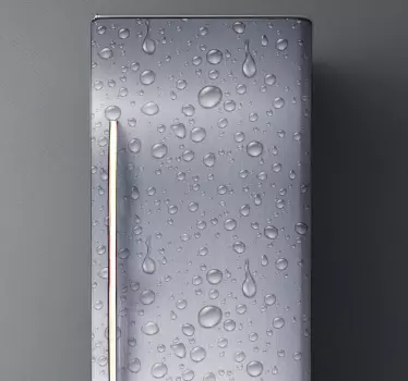 Grey vinyl texture with drops fridge sticker - TenStickers