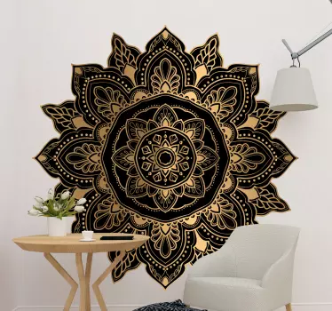 Mandala with elegant drops and lines Abstract Wall Sticker - TenStickers