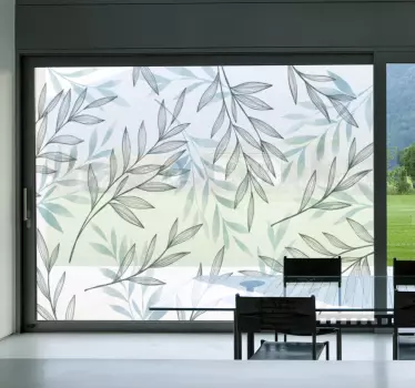 Thin leaves window decal - TenStickers