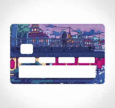 Konohagakure city manga theme credit card sticker - TenStickers