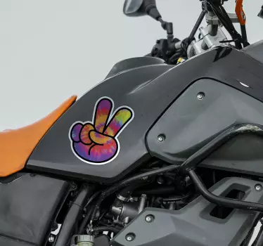 Fingers crossed peace sign motorsticker sticker - TenStickers