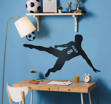 Football Player with Name and Numbe football wall sticker - TenStickers