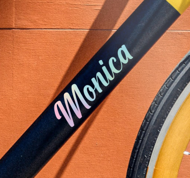 Colorful rainbow name bike sticker - TenStickers