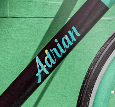Blue shade boy name bike sticker - TenStickers