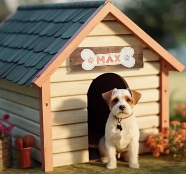 Dog house name pet sticker - TenStickers