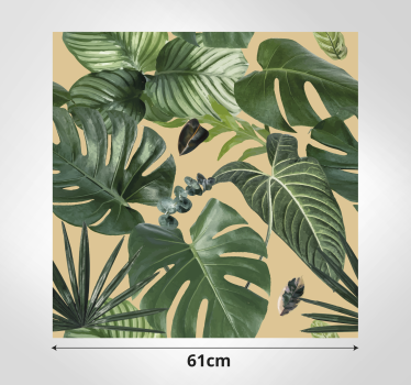 Tropical plants pattern kitchen wall decal - TenStickers