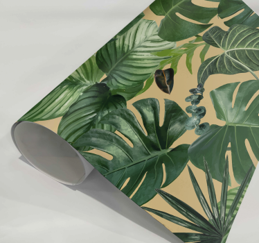 Tropical plants pattern kitchen wall decal - TenStickers