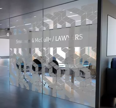 Customizable cubes geometric pattern office decal - TenStickers