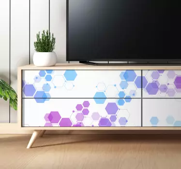 Abstract hexagons furniture decal - TenStickers