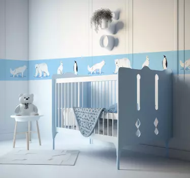 Arctic animals wall border children's room wall decal - TenStickers