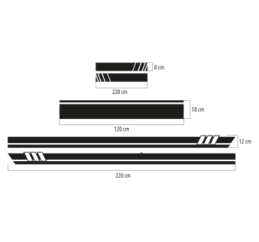 Racing stripes 5 piece car sticker set - TenStickers