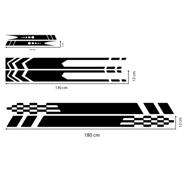 3 stripes car sticker set - TenStickers