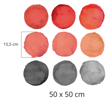 gray circles and pantone coral texture wall sticker - TenStickers