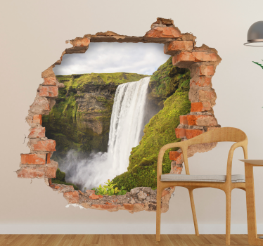 trompe l'oeil waterfall visual effects wall decal - TenStickers