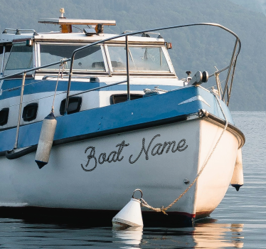 Rope boat name nautical sticker - TenStickers