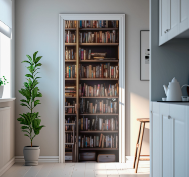 Library shelves close up door sticker - TenStickers