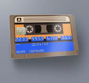 70's cassette design credit card sticker - TenStickers