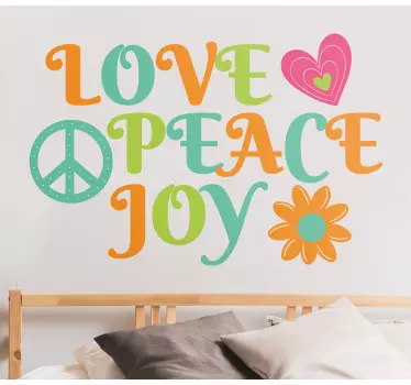 70s love peace joy urban sticker - TenStickers
